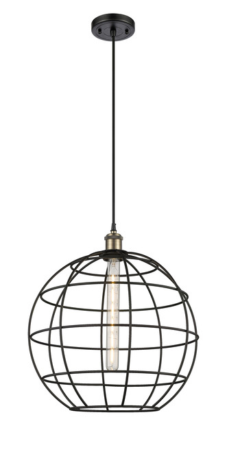 INNOVATIONS 516-1P-BAB-CE-16-BK Lake Placid 1 16 inch Multi Pendant Black Antique Brass