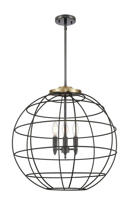 INNOVATIONS 221-3S-BAB-CE-22-BK Lake Placid 3 22 inch Multi Pendant Black Antique Brass