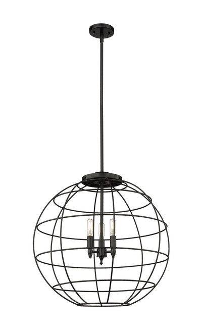 INNOVATIONS 221-3S-BK-CE-22-BK Lake Placid 3 22 inch Multi Pendant Matte Black