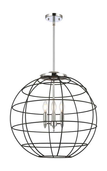INNOVATIONS 221-3S-PC-CE-22-BK Lake Placid 3 22 inch Multi Pendant Polished Chrome