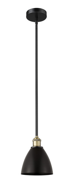INNOVATIONS 616-1S-BAB-MBD-75-BK Edison Dome 1 Light 7.5 inch Mini Pendant Black Antique Brass