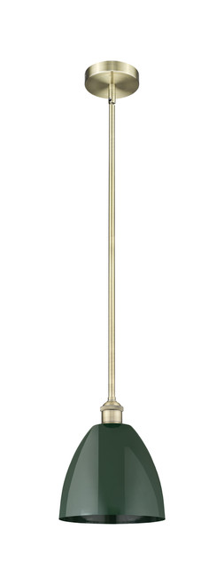 INNOVATIONS 616-1S-AB-MBD-9-GR Plymouth Dome 1 Light 9 inch Mini Pendant Antique Brass