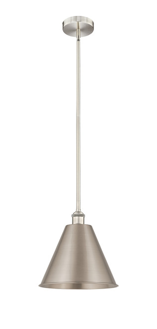 INNOVATIONS 616-1S-SN-MBC-12-SN Edison Cone 1 Light 12 inch Mini Pendant Brushed Satin Nickel