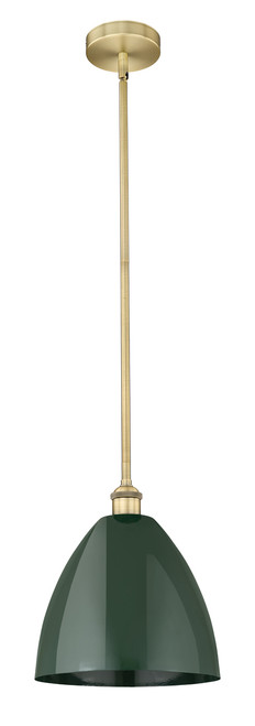 INNOVATIONS 616-1S-BB-MBD-12-GR Plymouth Dome 1 Light 12 inch Mini Pendant Brushed Brass
