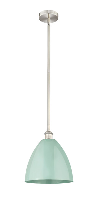 INNOVATIONS 616-1S-SN-MBD-12-SF Plymouth Dome 1 Light 12 inch Mini Pendant Brushed Satin Nickel