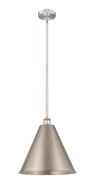 INNOVATIONS 616-1S-SN-MBC-16-SN Edison Cone 1 Light 16 inch Mini Pendant Brushed Satin Nickel
