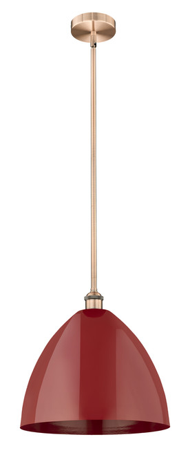 INNOVATIONS 616-1S-AC-MBD-16-RD Plymouth Dome 1 Light 16 inch Mini Pendant Antique Copper