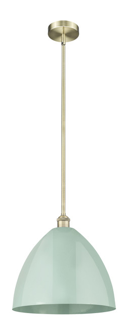 INNOVATIONS 616-1S-AB-MBD-16-SF Plymouth Dome 1 Light 16 inch Mini Pendant Antique Brass