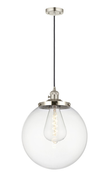 INNOVATIONS 201CSW-PN-G202-14 Beacon 1 Light 14 inch Mini Pendant With Switch Polished Nickel