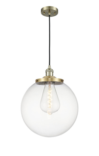 INNOVATIONS 201C-AB-G202-14 Beacon 1 Light 14 inch Mini Pendant Antique Brass
