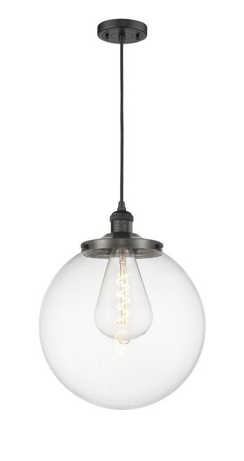 INNOVATIONS 201C-BK-G202-14 Beacon 1 Light 14 inch Mini Pendant Matte Black