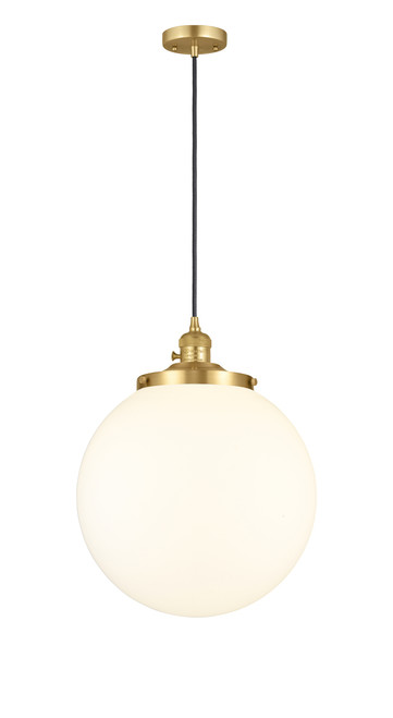 INNOVATIONS 201CSW-SG-G201-14 Beacon 1 Light 14 inch Mini Pendant With Switch Satin Gold