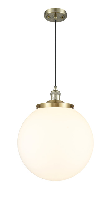 INNOVATIONS 201C-AB-G201-14 Beacon 1 Light 14 inch Mini Pendant Antique Brass