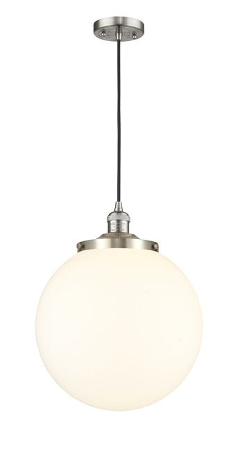 INNOVATIONS 201C-SN-G201-14 Beacon 1 Light 14 inch Mini Pendant Brushed Satin Nickel