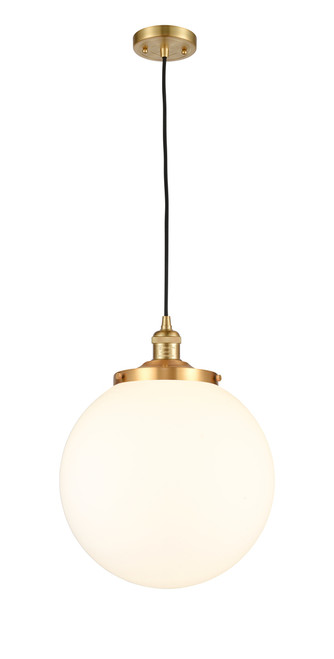 INNOVATIONS 201C-SG-G201-14 Beacon 1 Light 14 inch Mini Pendant Satin Gold
