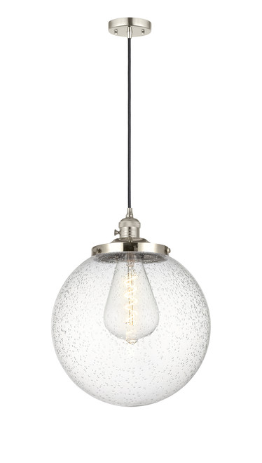 INNOVATIONS 201CSW-PN-G204-14 Beacon 1 Light 14 inch Mini Pendant With Switch Polished Nickel
