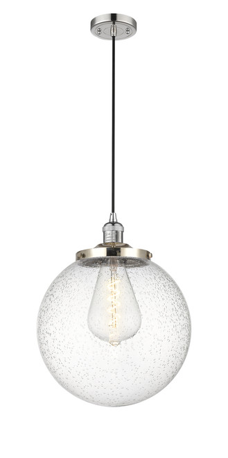 INNOVATIONS 201C-PN-G204-14 Beacon 1 Light 14 inch Mini Pendant Polished Nickel