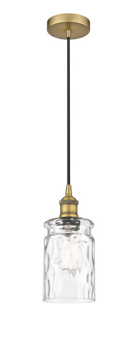 INNOVATIONS 616-1P-BB-G352 Candor 1 Light Mini Pendant part of the Edison Collection Brushed Brass