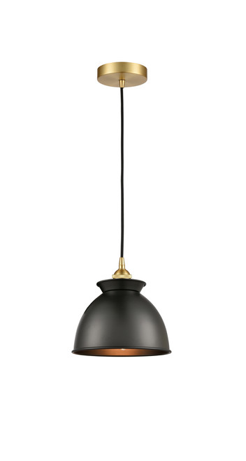 INNOVATIONS 616-1P-SG-M14-BK Adirondack 1 Light Mini Pendant part of the Edison Collection Satin Gold