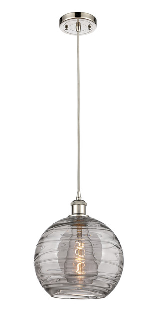 INNOVATIONS 516-1P-PN-G1213-10SM Deco Swirl 1 Light 10 inch Mini Pendant Polished Nickel