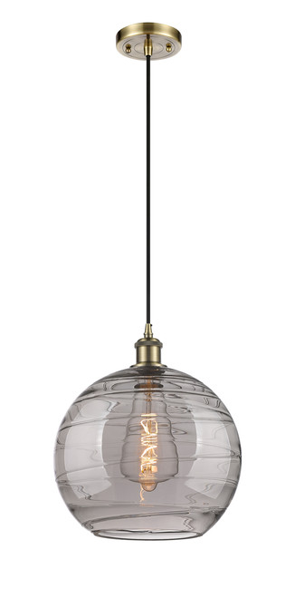 INNOVATIONS 516-1P-AB-G1213-12SM Deco Swirl 1 Light 12 inch Mini Pendant Antique Brass