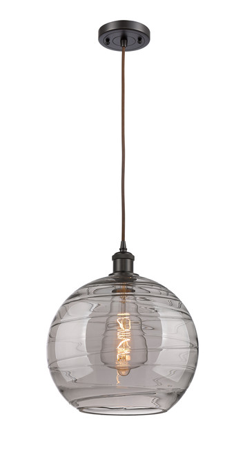INNOVATIONS 516-1P-OB-G1213-12SM Deco Swirl 1 Light 12 inch Mini Pendant Oil Rubbed Bronze