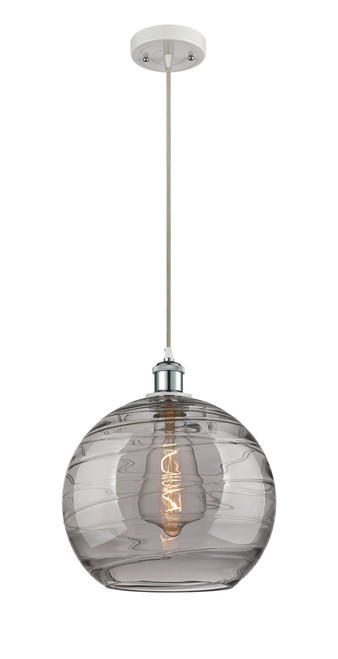 INNOVATIONS 516-1P-WPC-G1213-12SM Deco Swirl 1 Light 12 inch Mini Pendant White and Polished Chrome