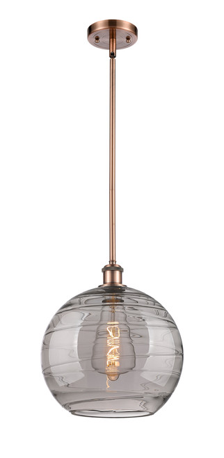 INNOVATIONS 516-1S-AC-G1213-12SM Deco Swirl 1 Light 12 inch Mini Pendant Antique Copper