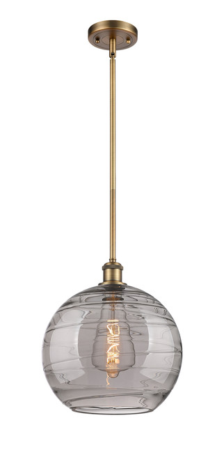 INNOVATIONS 516-1S-BB-G1213-12SM Deco Swirl 1 Light 12 inch Mini Pendant Brushed Brass