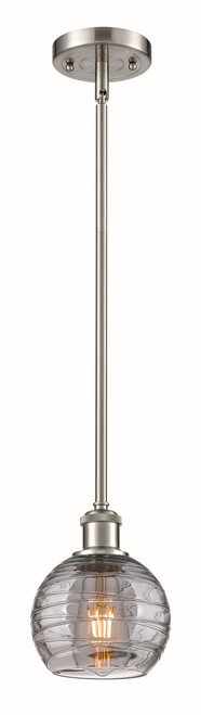 INNOVATIONS 516-1S-SN-G1213-6SM Deco Swirl 1 Light 6 inch Mini Pendant Brushed Satin Nickel