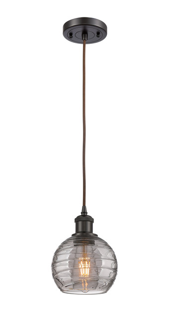 INNOVATIONS 516-1P-OB-G1213-6SM Deco Swirl 1 Light 6 inch Mini Pendant Oil Rubbed Bronze