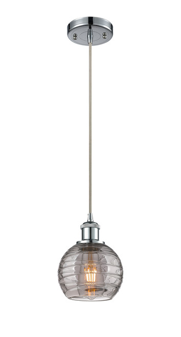 INNOVATIONS 516-1P-PC-G1213-6SM Deco Swirl 1 Light 6 inch Mini Pendant Polished Chrome