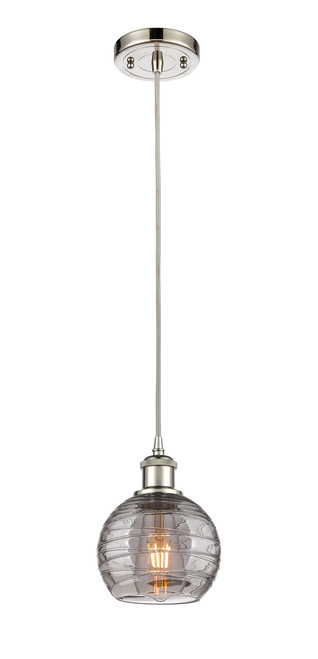 INNOVATIONS 516-1P-PN-G1213-6SM Deco Swirl 1 Light 6 inch Mini Pendant Polished Nickel