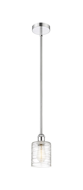 INNOVATIONS 616-1S-PC-G1113 Cobbleskill 1 Light Mini Pendant part of the Ballston Collection Polished Chrome