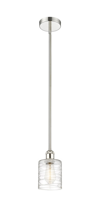 INNOVATIONS 616-1S-PN-G1113 Cobbleskill 1 Light Mini Pendant part of the Ballston Collection Polished Nickel