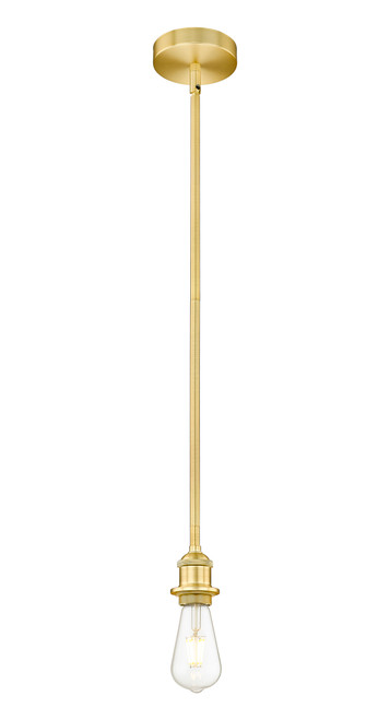 INNOVATIONS 616-1SH-SG-M6-BK Railroad 1 Light 8 inch Mini Pendant Satin Gold