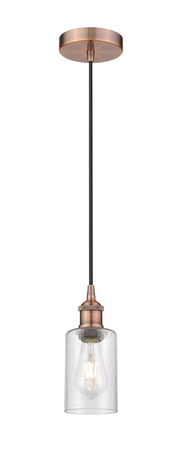 INNOVATIONS 616-1P-AC-G804 Clymer 1 3.875 inch Mini Pendant Antique Copper