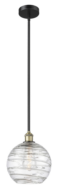 INNOVATIONS 616-1S-BAB-G1213-10 Athens Deco Swirl 1 10 inch Mini Pendant Black Antique Brass