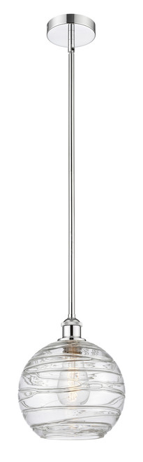 INNOVATIONS 616-1S-PC-G1213-10 Athens Deco Swirl 1 Light 10 inch Mini Pendant Polished Chrome