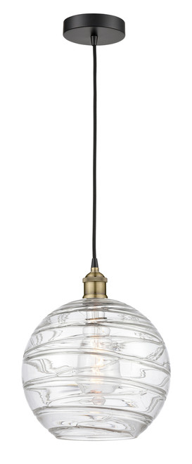 INNOVATIONS 616-1P-BAB-G1213-12 Athens Deco Swirl 1 12 inch Mini Pendant Black Antique Brass