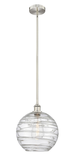 INNOVATIONS 616-1S-SN-G1213-12 Athens Deco Swirl 1 Light 12 inch Mini Pendant Brushed Satin Nickel
