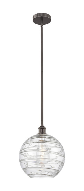INNOVATIONS 616-1S-OB-G1213-12 Athens Deco Swirl 1 Light 12 inch Mini Pendant Oil Rubbed Bronze