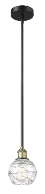 INNOVATIONS 616-1S-BAB-G1213-6 Athens Deco Swirl 1 6 inch Mini Pendant Black Antique Brass