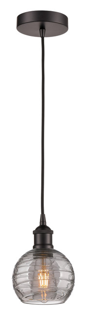 INNOVATIONS 616-1P-OB-G1213-6SM Athens Deco Swirl 1 Light 6 inch Mini Pendant Oil Rubbed Bronze