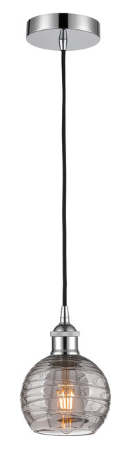 INNOVATIONS 616-1P-PC-G1213-6SM Athens Deco Swirl 1 Light 6 inch Mini Pendant Polished Chrome