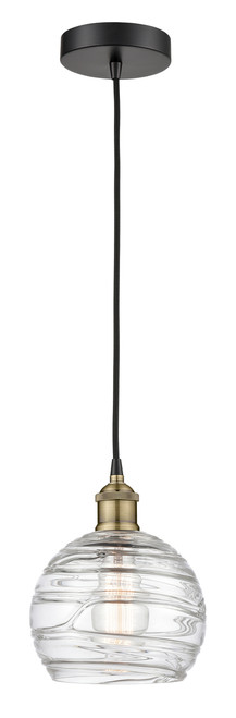 INNOVATIONS 616-1P-BAB-G1213-8 Athens Deco Swirl 1 8 inch Mini Pendant Black Antique Brass