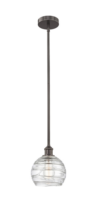INNOVATIONS 616-1S-OB-G1213-8 Athens Deco Swirl 1 Light 8 inch Mini Pendant Oil Rubbed Bronze