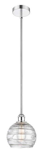 INNOVATIONS 616-1S-PC-G1213-8 Athens Deco Swirl 1 Light 8 inch Mini Pendant Polished Chrome