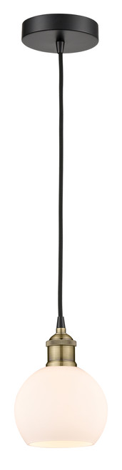 INNOVATIONS 616-1P-BAB-G121-6 Athens 1 6 inch Mini Pendant Black Antique Brass