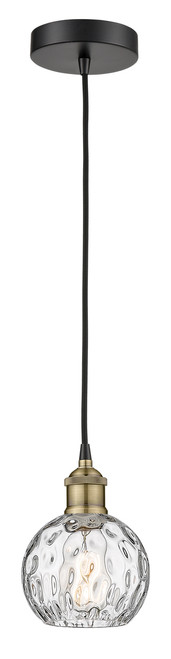 INNOVATIONS 616-1P-BAB-G1215-6 Athens Water Glass 1 6 inch Mini Pendant Black Antique Brass